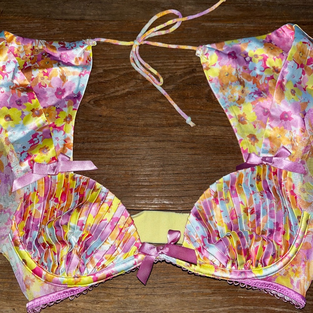 For Love And Lemons Floral Pastel Bra